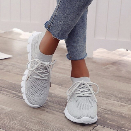 Dames Zomer Sneakers – Comfortabele Platte Wandelschoenen met Schokdemping