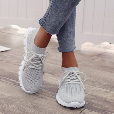 Dames Zomer Sneakers – Comfortabele Platte Wandelschoenen met Schokdemping