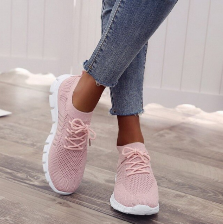 Dames Zomer Sneakers – Comfortabele Platte Wandelschoenen met Schokdemping