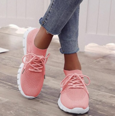 Dames Zomer Sneakers – Comfortabele Platte Wandelschoenen met Schokdemping