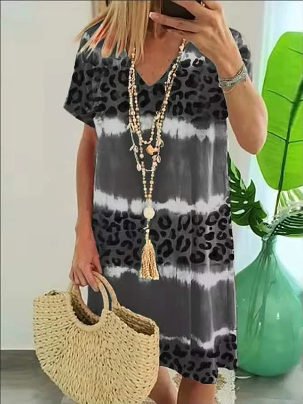 LEONA – Luchtige V-Hals Zomerjurk | Comfort Meets Wild Elegance