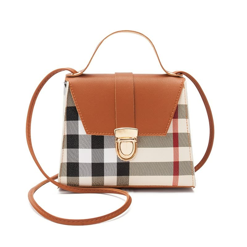 Checked Leather Handbag for Women | Large Crossbody Bag from the Essential Collection