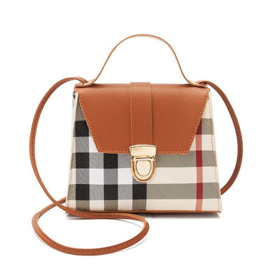 Checked Leather Handbag for Women | Large Crossbody Bag from the Essential Collection