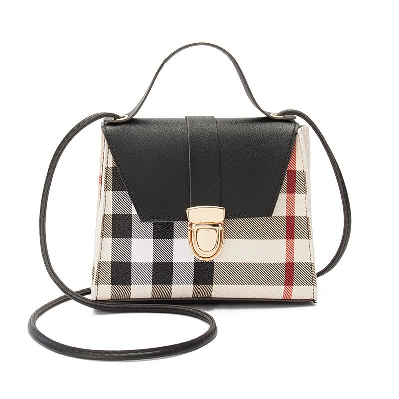 Checked Leather Handbag for Women | Large Crossbody Bag from the Essential Collection