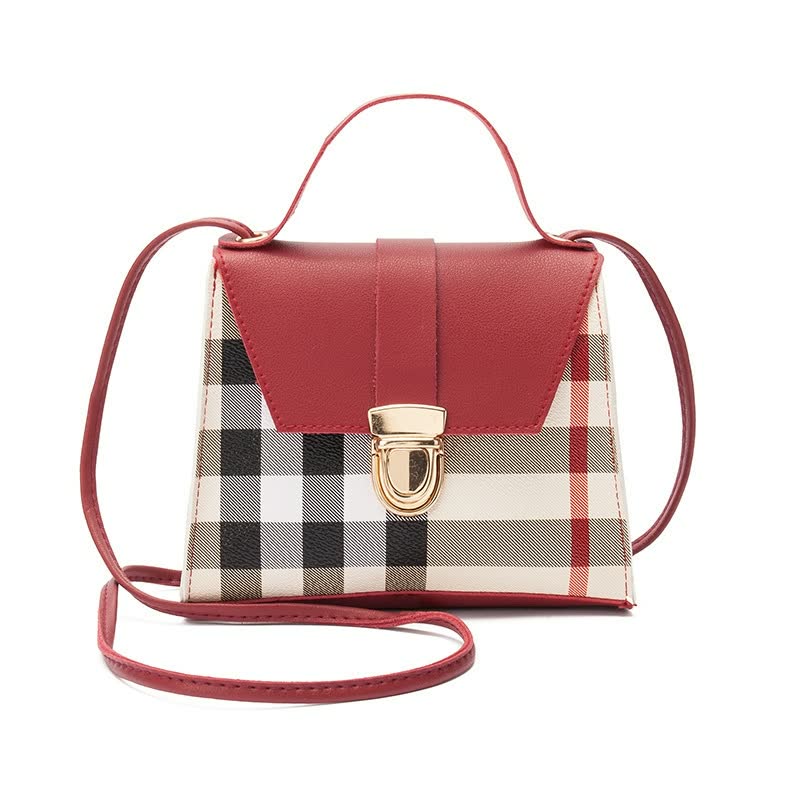 Checked Leather Handbag for Women | Large Crossbody Bag from the Essential Collection