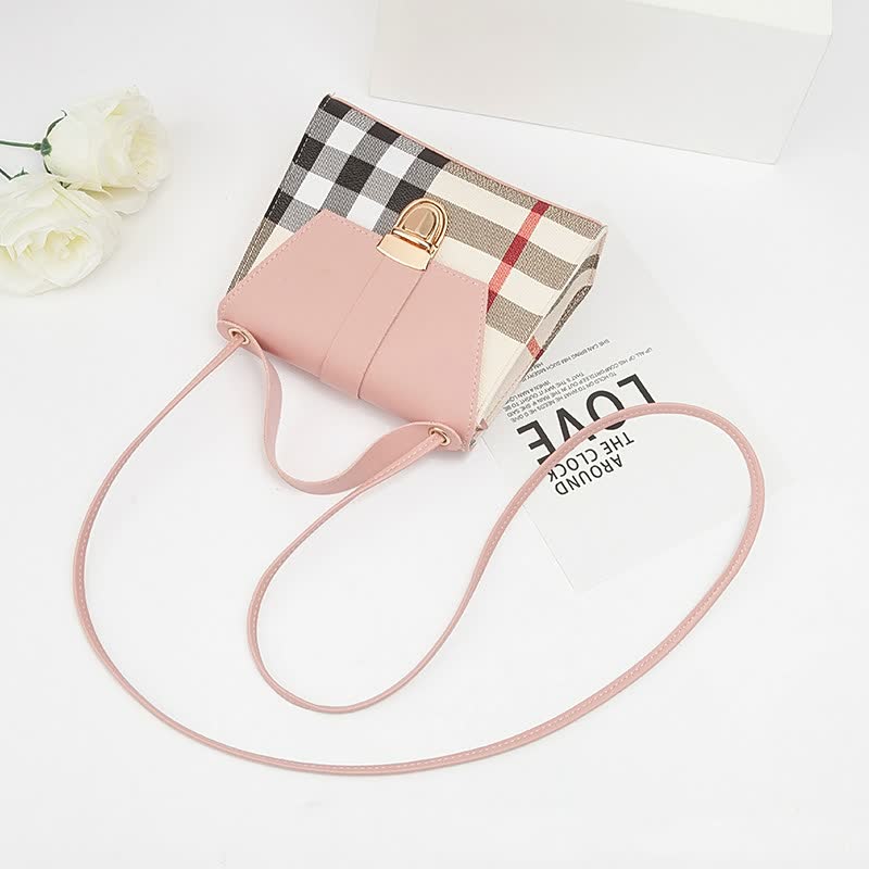 Checked Leather Handbag for Women | Large Crossbody Bag from the Essential Collection