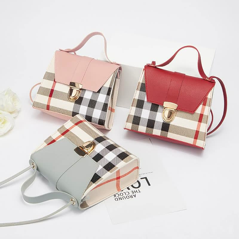 Checked Leather Handbag for Women | Large Crossbody Bag from the Essential Collection