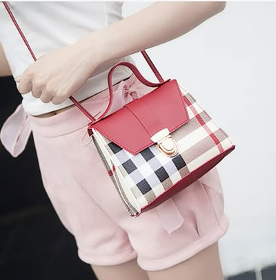 Checked Leather Handbag for Women | Large Crossbody Bag from the Essential Collection