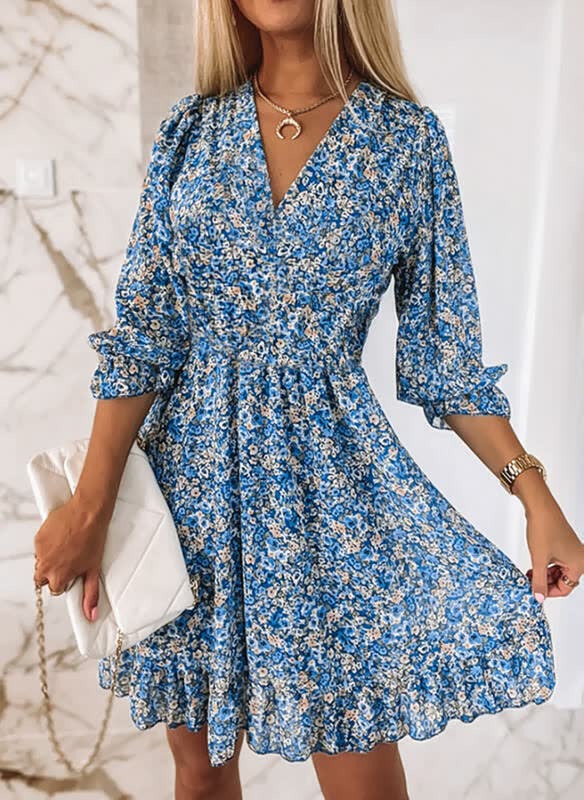 Elegant Floral Mini Dress – Light and Stylish