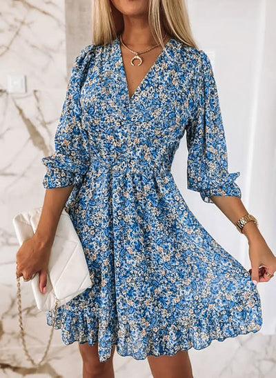 Elegant Floral Mini Dress – Light and Stylish