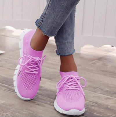 Dames Zomer Sneakers – Comfortabele Platte Wandelschoenen met Schokdemping