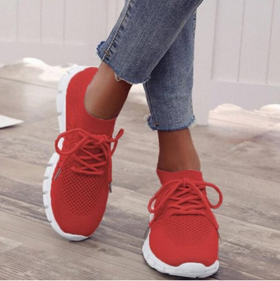Dames Zomer Sneakers – Comfortabele Platte Wandelschoenen met Schokdemping