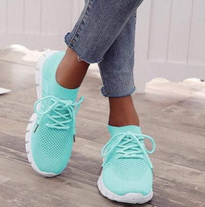 Dames Zomer Sneakers – Comfortabele Platte Wandelschoenen met Schokdemping